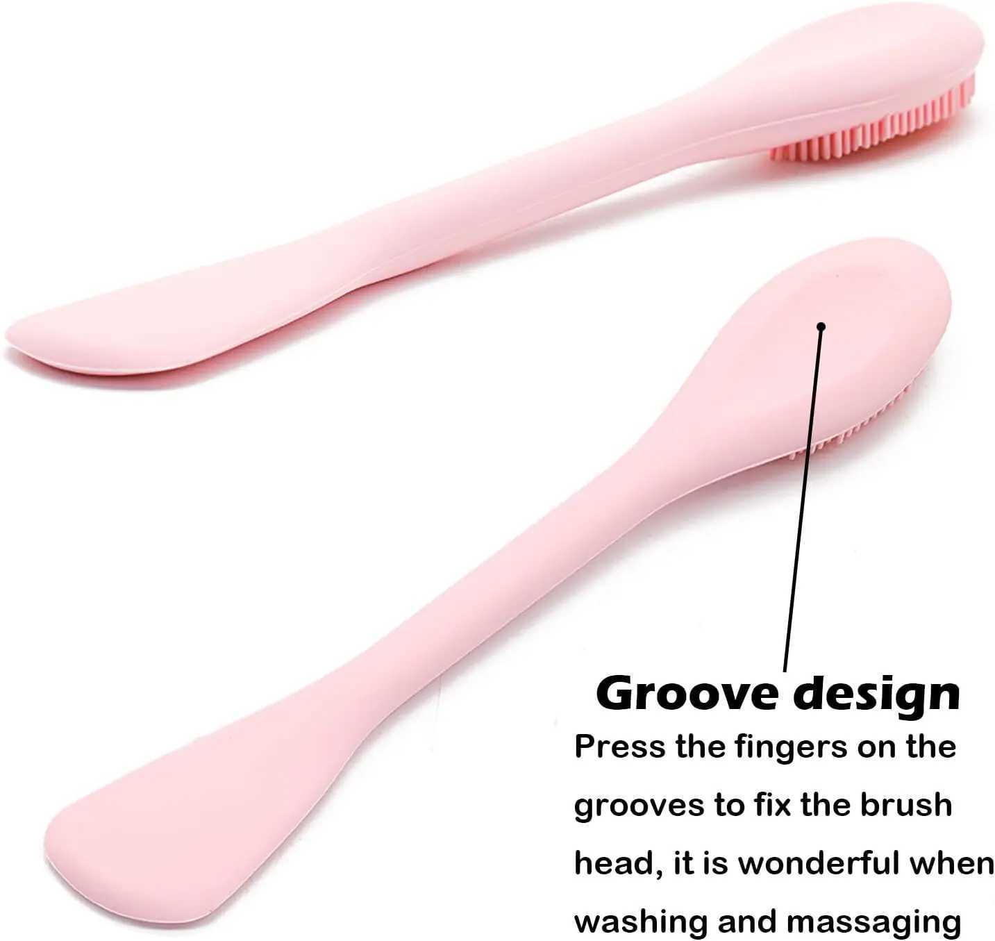 Facial Cleansing Brush 2 in 1 Silicone Face Mask Brush Face Scrubber For Exfoliating Massaging Remove Blackheads Makeup S Y240821