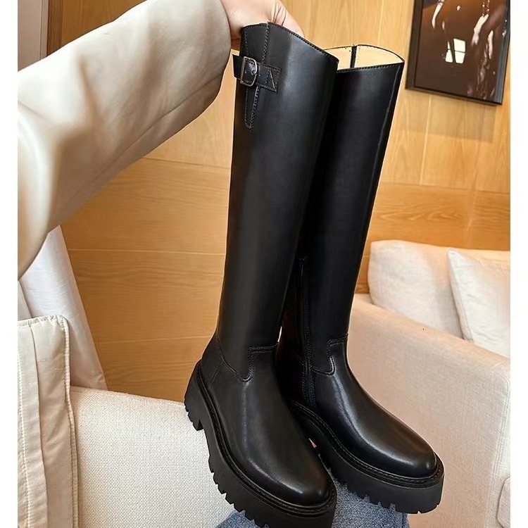 Ddmysports Grape Mom S Autumn Winter New Collection Bottom Thick Eel Leather Side Zipper Over Knee Knight Women Boots OUTDOOR