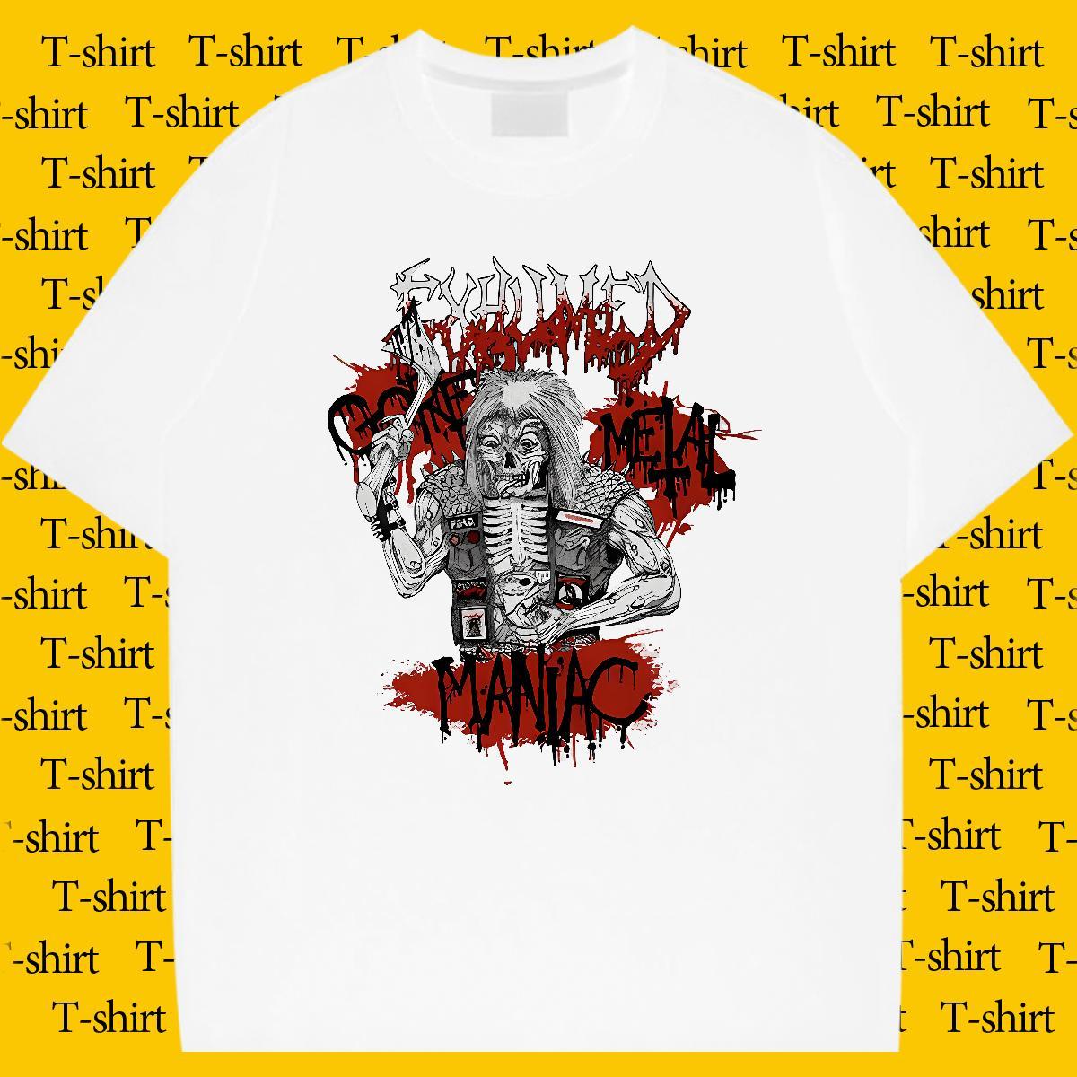 Designer Fashion skull Men Tees 230g Pure Cotton Men T Shirts Custom Print Oversized Street wear Hip Hop Breathable Crew Neck Cool Tops