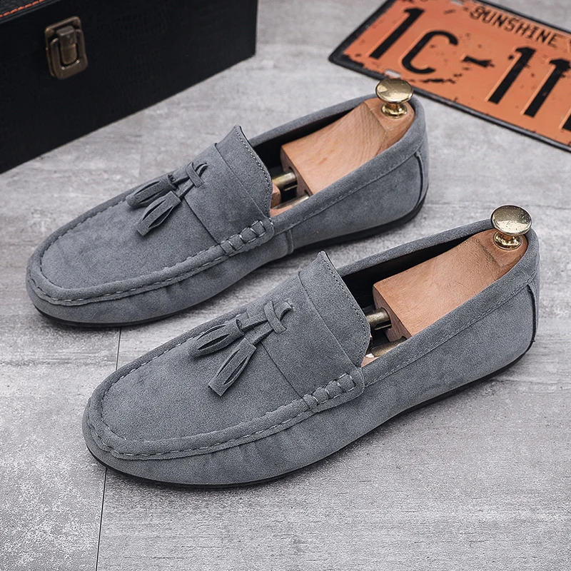 Mens casual leather shoes soft leather shoes Pointed soles and comfortable walking shoes in spring and autumn 240821