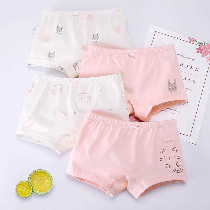 3-8 year old childrens underwear womens pure cotton childrens cartoon boxer Y240821