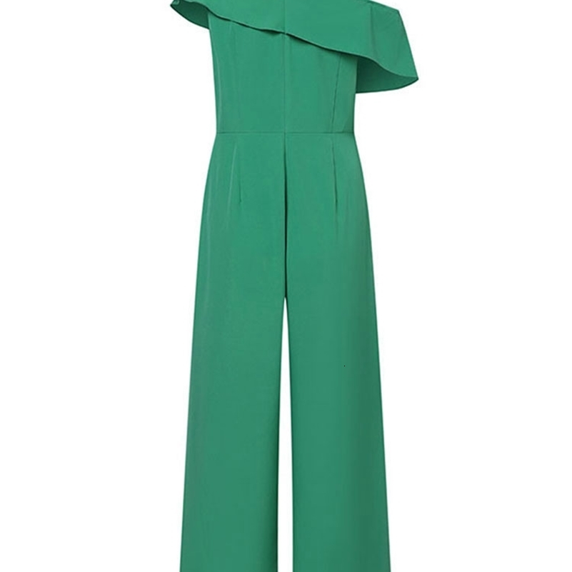 VONDA Elegant Jumpsuits Sexy Off Shoulder Long Rompers 2024 Women Summer Casual Solid Color Ruffled Fashion Office Overalls 240820