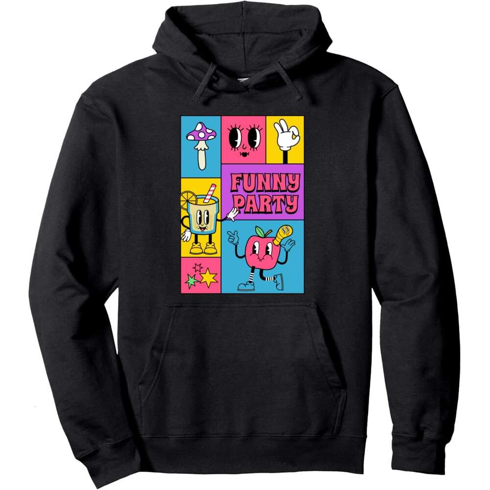 Hoodie for Mens Womens Colorful Funny Doodles Cartoon Characters Graphic Designs Pullover Hoodie Graphic Hoodies Sweatshirt Pullover Long Sleeve