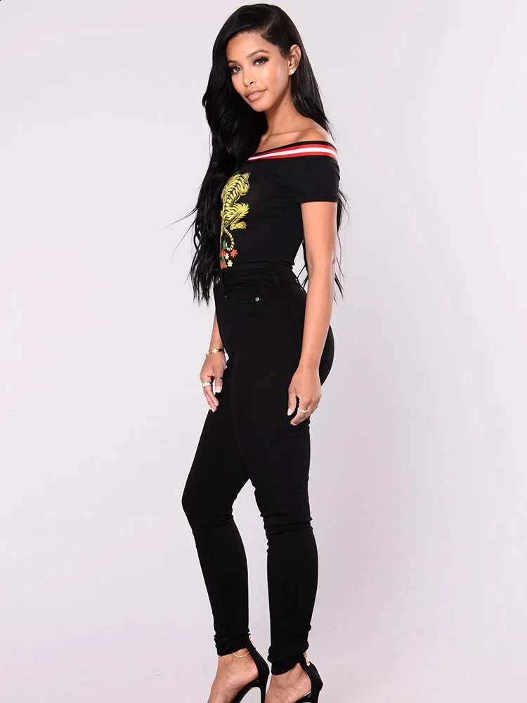 Women High waist Elastic Hip Lifting Lady Jeans Skinny Vintage Pencil Long Pants Narrow Straight Leg Wrap Hips Casual Trousers 240820