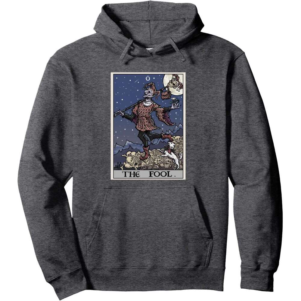 Hoodie for Mens Womens The Fool Tarot Card Halloween Jester Gothic Spooky Horror Pullover Hoodie Graphic Hoodies Sweatshirt Pullover Long Sleeve 2025
