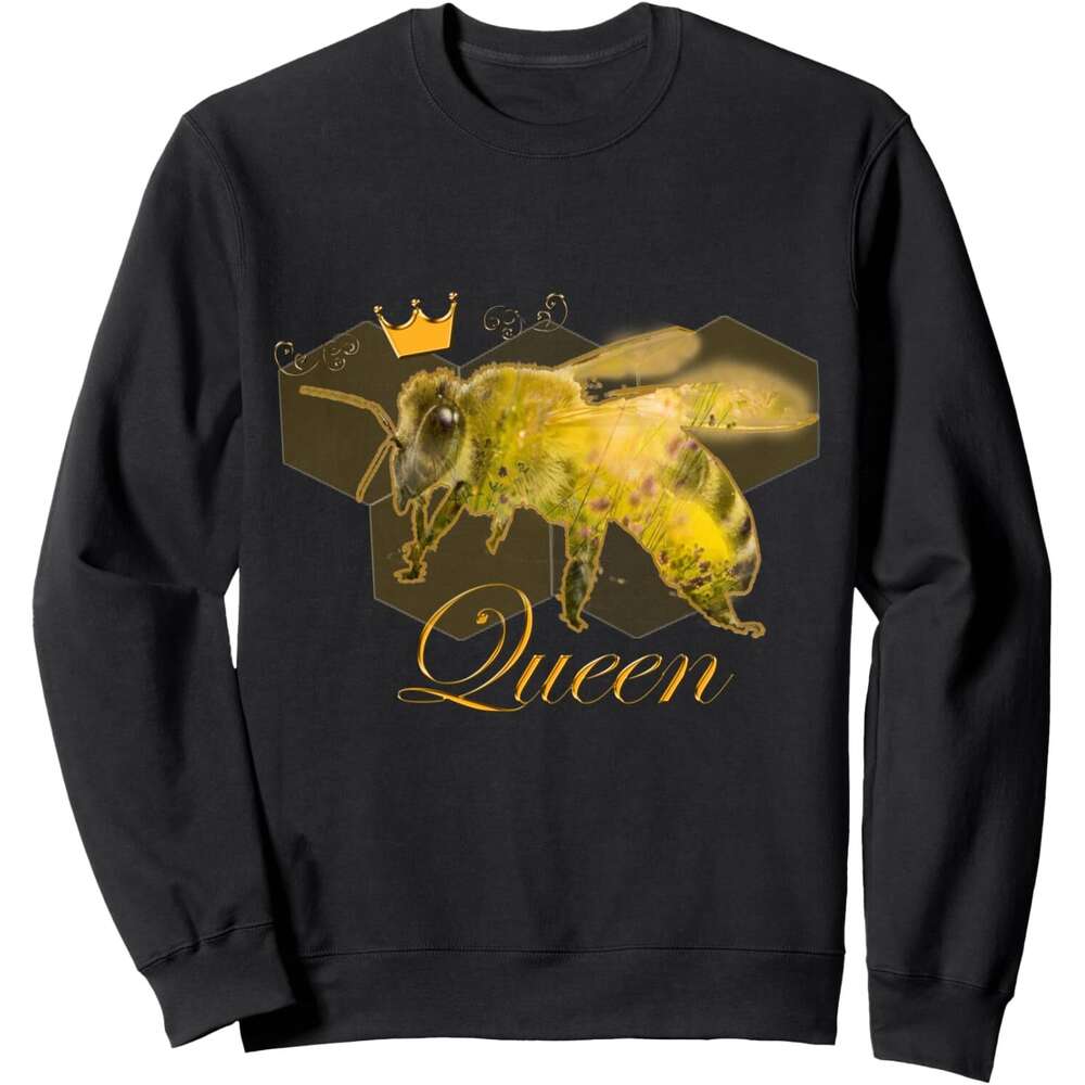 Long Sleeve Shirts for Men sweatshirt Queen Bee Funny Beehive Crown Beekeeping Gift Sweatshirt T shirt Tee Streetwear Casual tops clothes