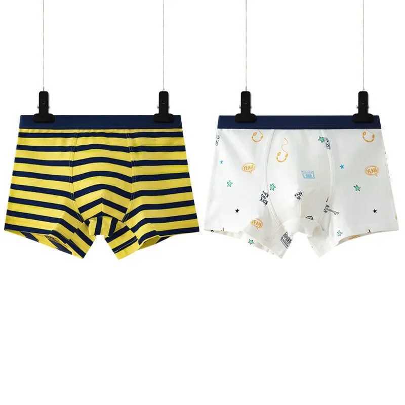 4Pcs/Lot Boys Boxer Childrens Underwear Stripped Navy Blue Cato Underpants BoysClothing Y240821