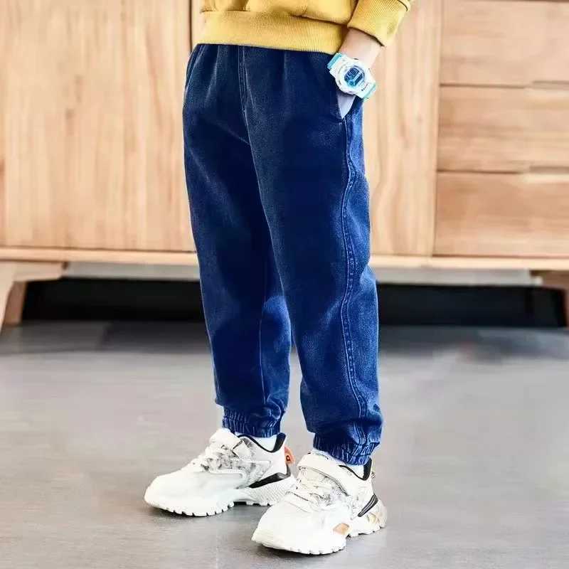 Childrens Winter Jeans with Velvet Thickened Childrens Warm Casual Cowboy Traveler 3-9-12 Year Old Boy Christmas GiftW240819