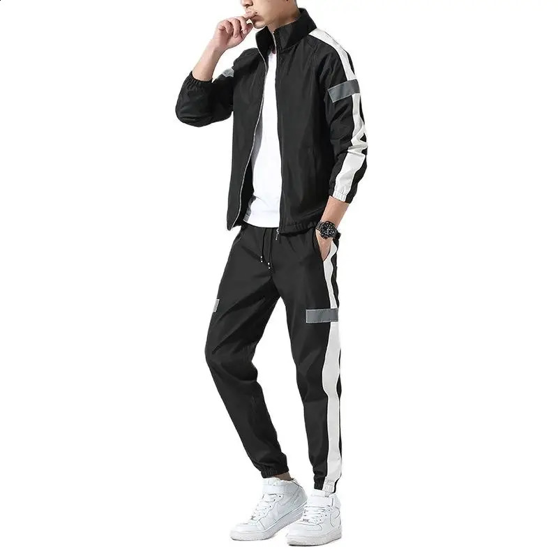 2Pcs Men Tracksuit Hoodie Tops Joggers Pants Tracksuit Set Male Running Jogging Sportswear Hooded Pants Mens Sweat Suit 240821