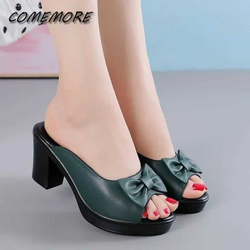Luxury Womens Shoes Sandals Luxury Woman Summer Comfortable Slippers Butterfly-knot Flip Flops Thick Sole Mules Casual Footwear CL240806