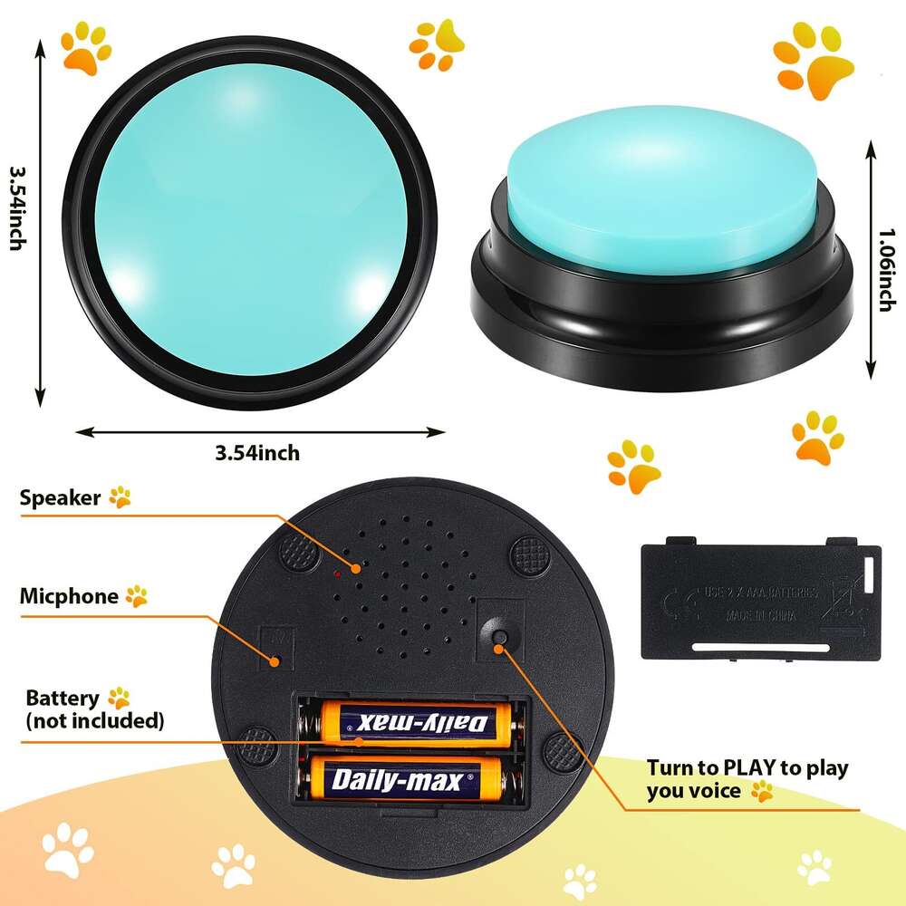 Voice Recording Button Dog Buttons Communication Pet Training Buzzer 30 Second Record Playback Funny Gift for Study Office