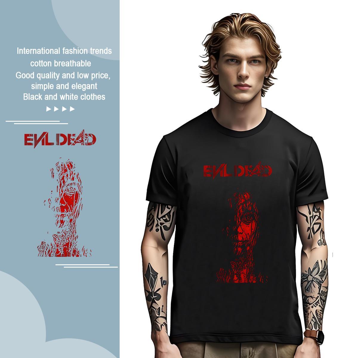 2024 Summer scary Men Tops Tees 100% Cotton 230g T-Shirts Custom Printing Casual Daily Wear Breathable Crew Neck Free Shipping Tees Shirts