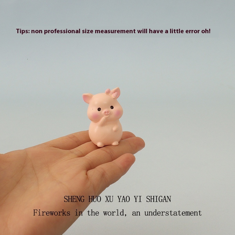 Cartoon Mini Ins Creative Cute Photo Pig Micro Landscape Creation Baby House DIY Accessories Home Car Decoration