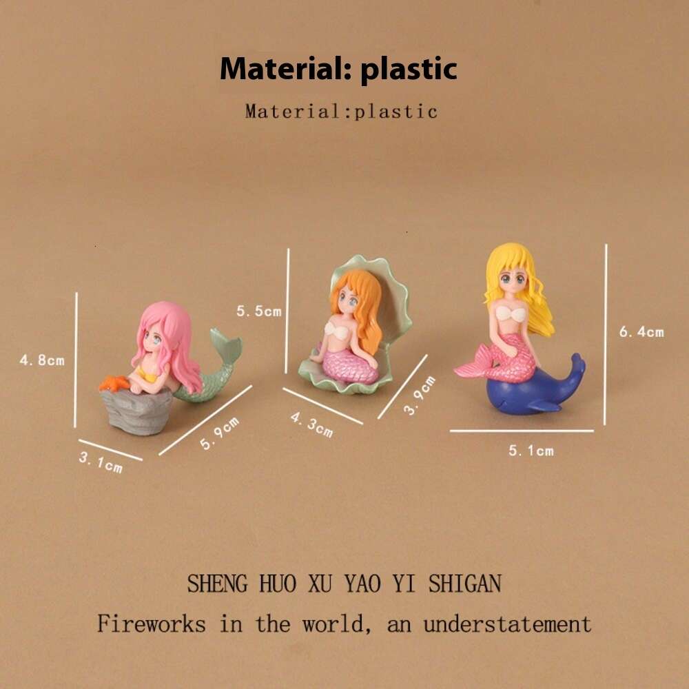 DIY cartoon creative reef shell mermaid ins micro landscape home decoration plastic crafts desktop ornaments