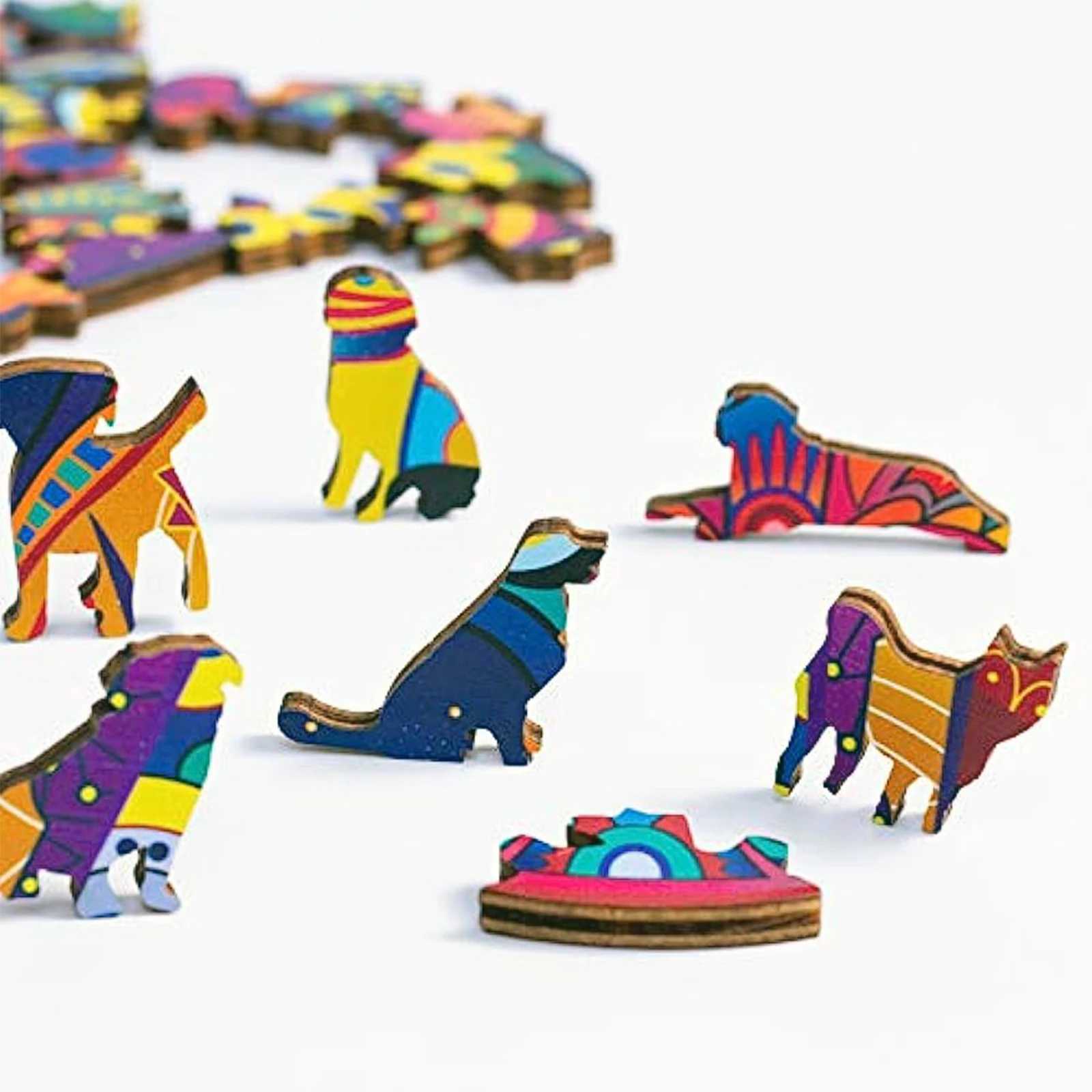 DIY wooden bird with yin yang patterns irregular animal shapes toys birthday and holiday gifts Free shipping