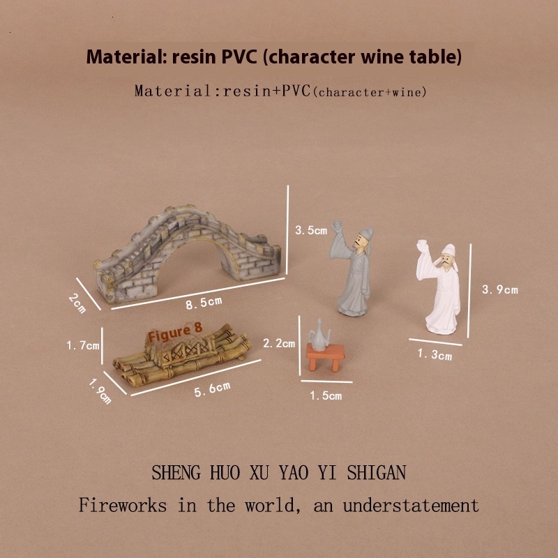 Creative Ins Ancient Style Drinking Farewell to Old Friends Resin Crafts Micro Landscape Creation DIY Mini Decoration Small Ornaments