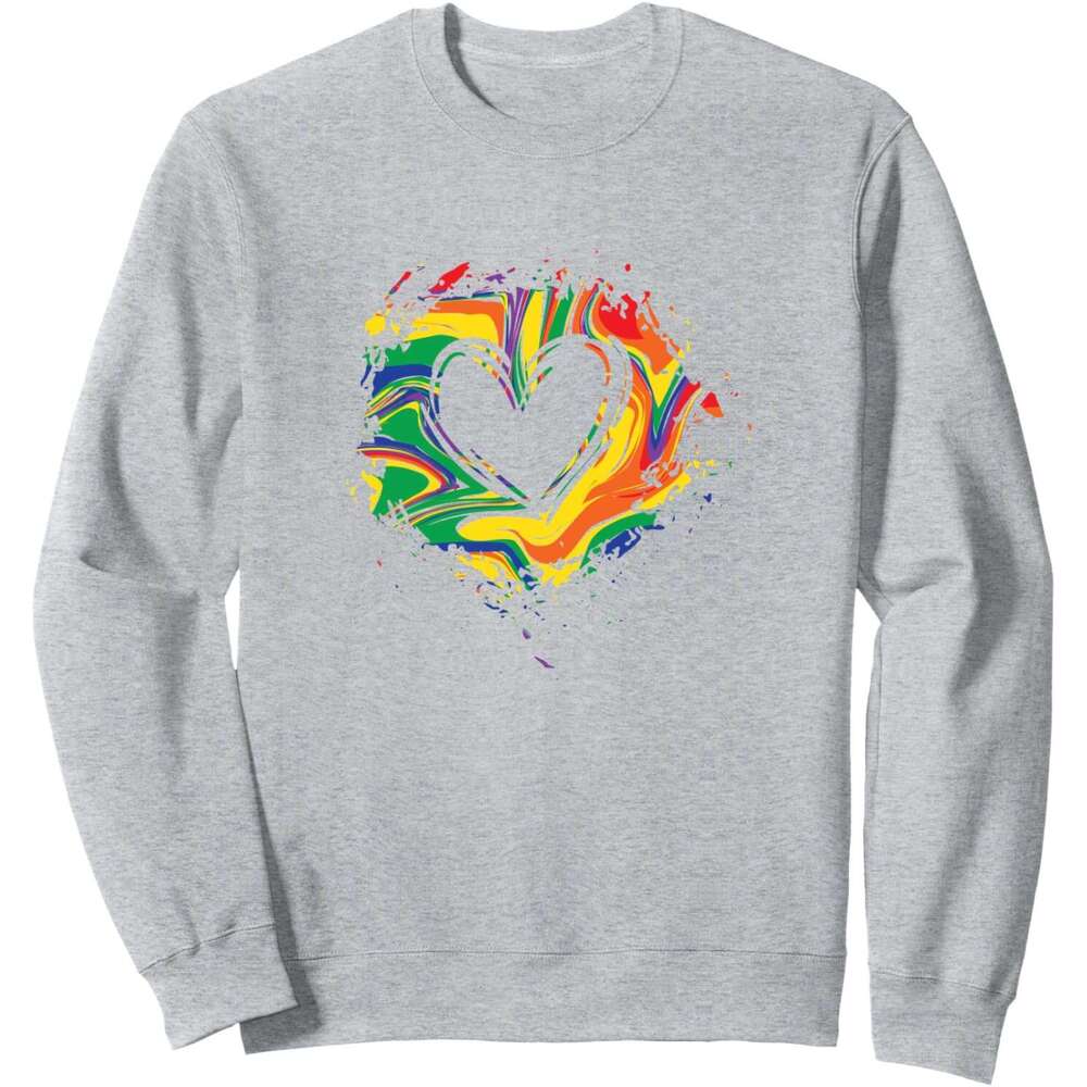 Long Sleeve Shirts for Men sweatshirt Heart Shape Art Lover Cool Design Funny Gift Sweatshirt T shirt Tee Streetwear Casual tops clothes