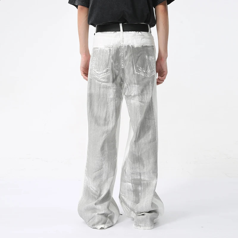 IEFB Summer Mens Jeans High Street Trendy Unique n Feeling Hand Painted Dirty Denim Pants Trendy Trousers 9C5898 240821