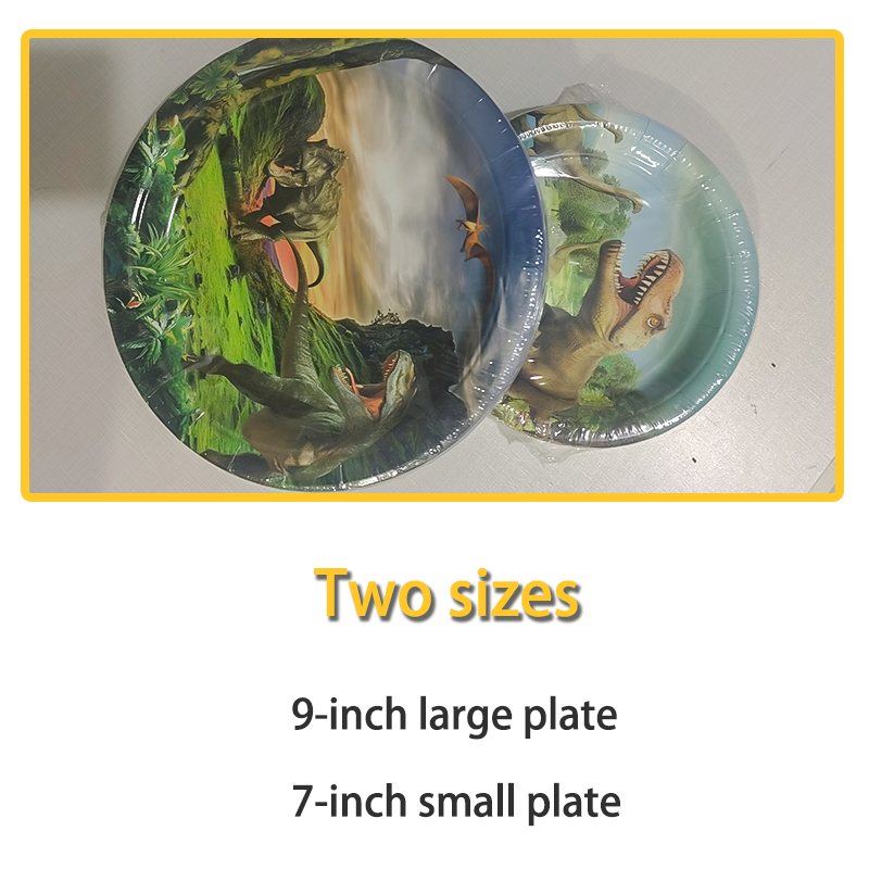 Dinosaur birthday decoration tableware set suitable for children and boys dinosaur themed party birthday supplies