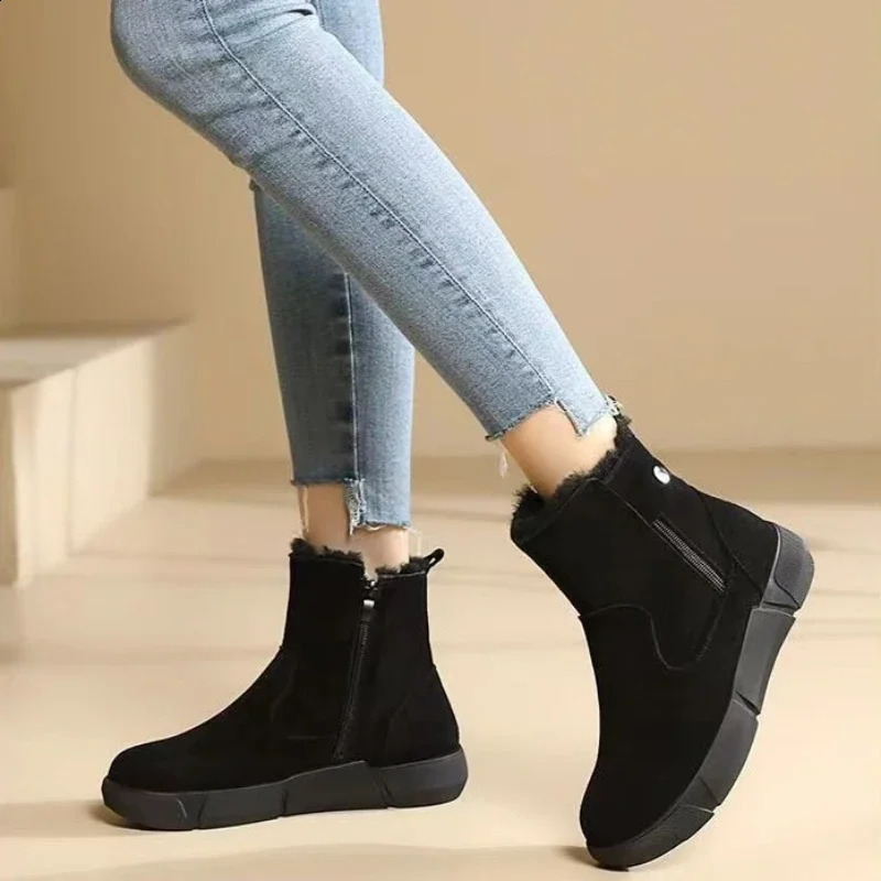 Female Shoes Booties Punk Style Combat Ladies Snow Boots Brown Studded Ankle Work Elegant Classy Offer Winter Novelty Boot 240820