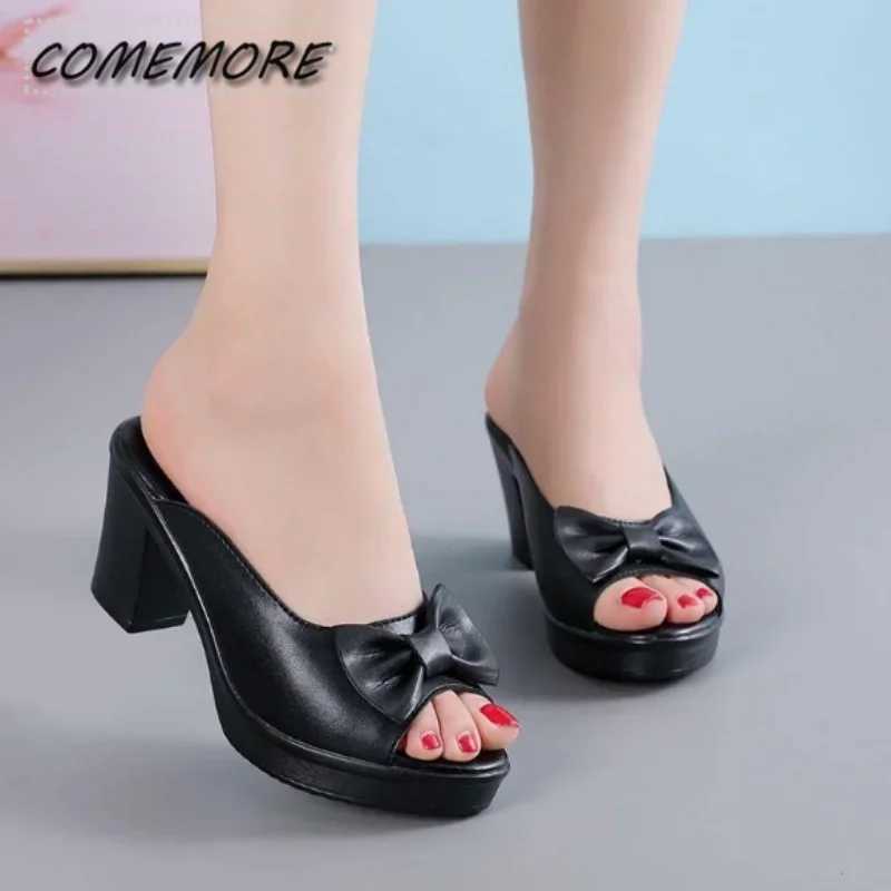 Luxury Womens Shoes Sandals Luxury Woman Summer Comfortable Slippers Butterfly-knot Flip Flops Thick Sole Mules Casual Footwear CL240806