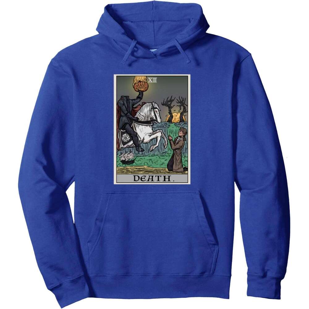 Hoodie for Mens Death Tarot Card Headless Horseman Halloween Spooky Gothic Pullover Hoodie Graphic Hoodies Sweatshirt Casual Long Sleeve 2025