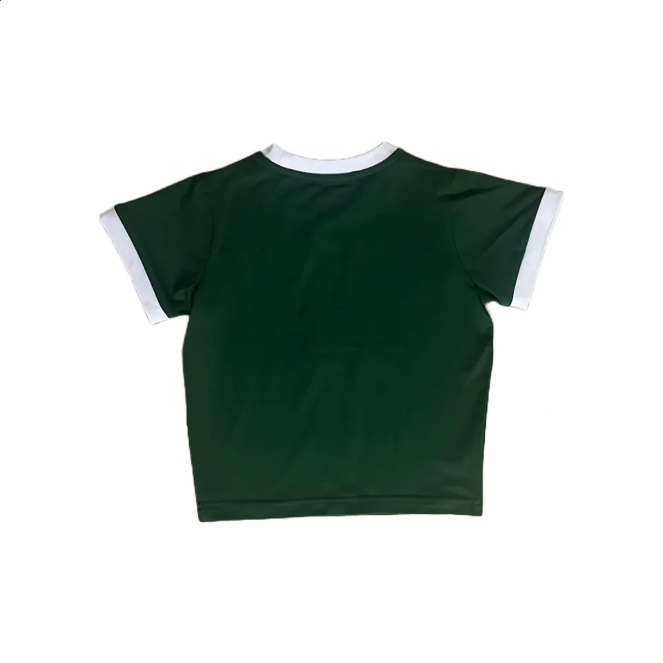 Algerian letter pattern embroidered punk casual Gothic Y2K retro womens baby top street short sleeved T-shirt jersey 240820