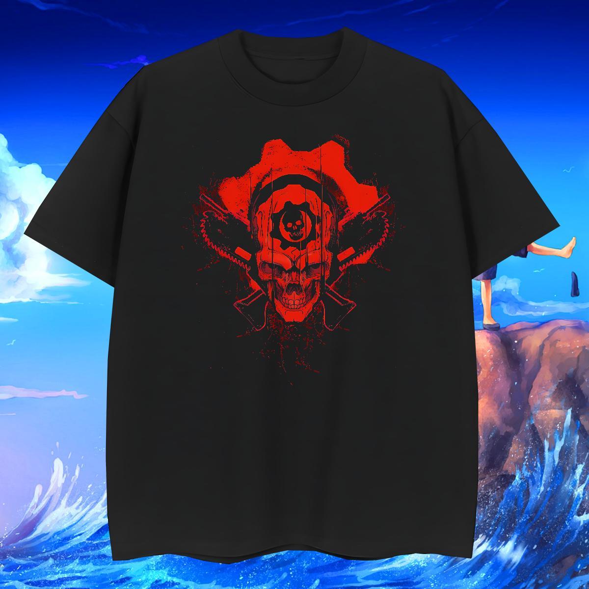 Fashion Designer Men Tees 230g Cotton Summer Casual SKULL Crew Neck Breathable Men T Shirts TOP Quality Cartoon Print Tops Shirt