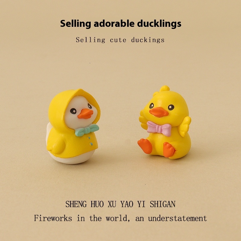 Charming Cartoon Duckling Made of Natural Moss Perfect for Desk and Room Accents