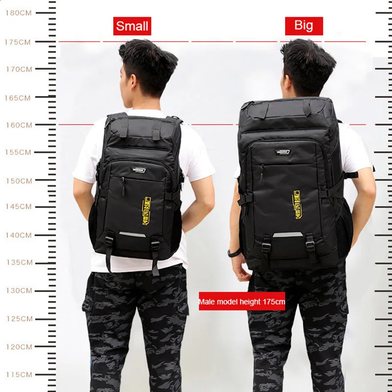 Outdoor camping waterproof laptop backpack for men large capacity hiking unisex 240820