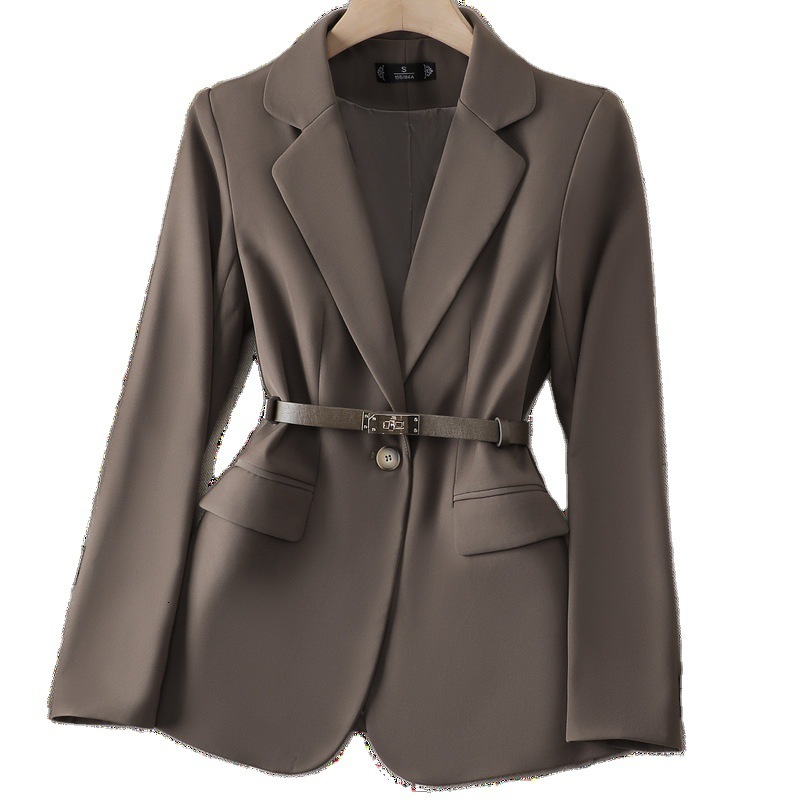 2024 autumn new collar jacket in clean color, professional casual fashion, versatile, simple temperament, small suit for women