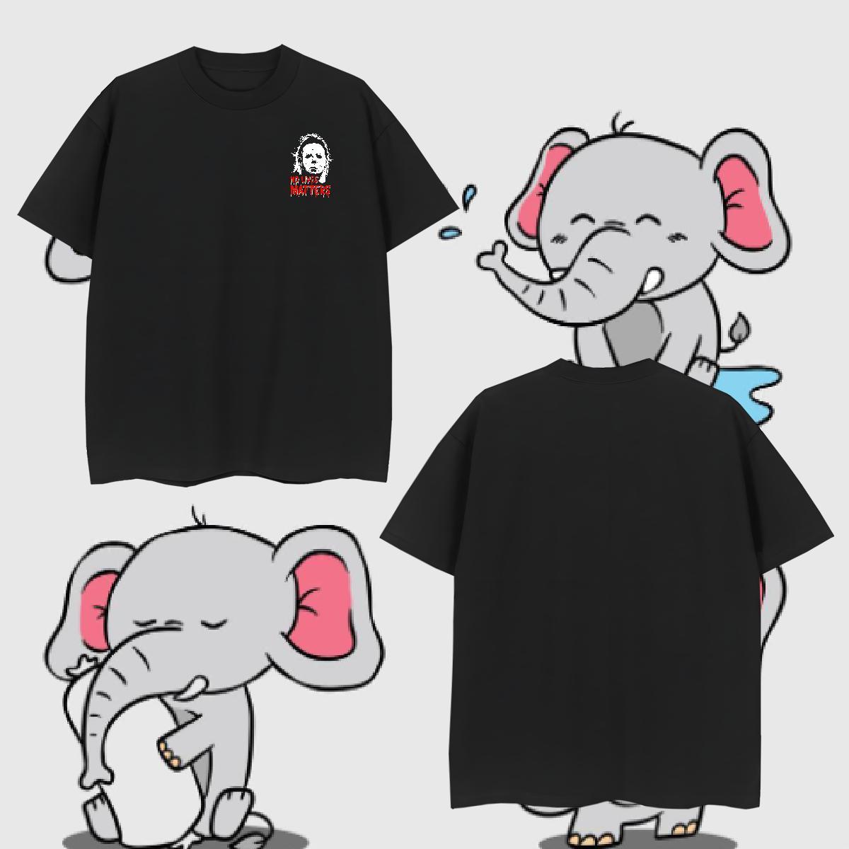 Factory Direct Tshirts 230g 100% Cotton Anime Printing Street SCARY Breathable T-Shirts Unisex Oversized 4XL Tees Shirts