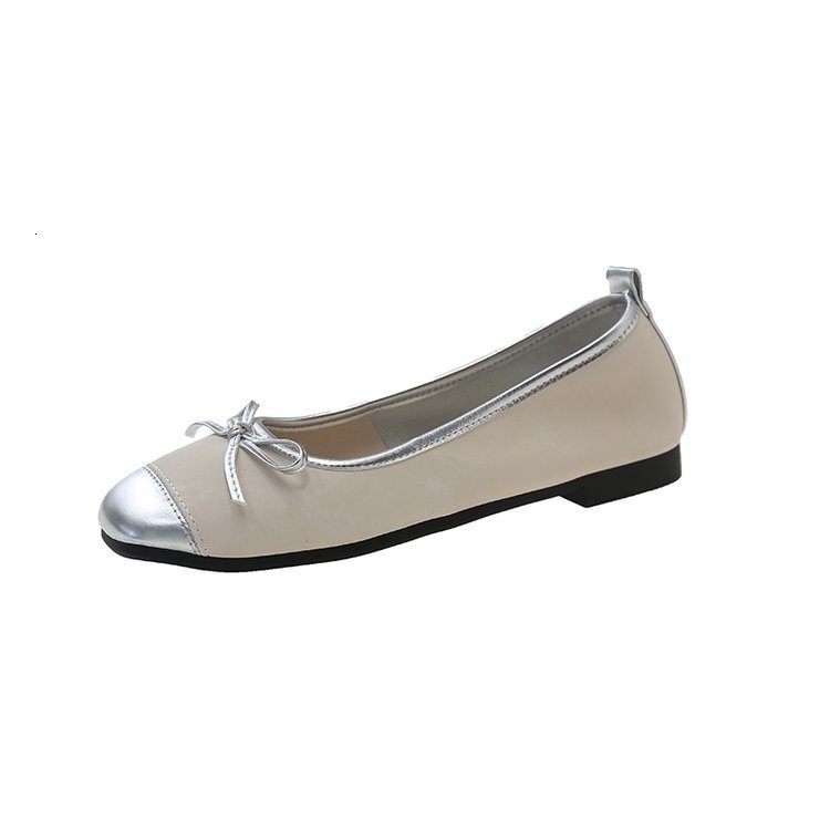 Ddmysports Spring New French Evening Style Single With Shallow Mouth Bow Soft Flat Bottom One Step Versatile Ladle Shoes Women S OUTDOOR