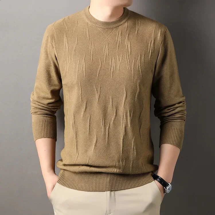 Mens Long Sleeved Knitted Pullover Printed with Fashionable Mens Wool Sweater 240821
