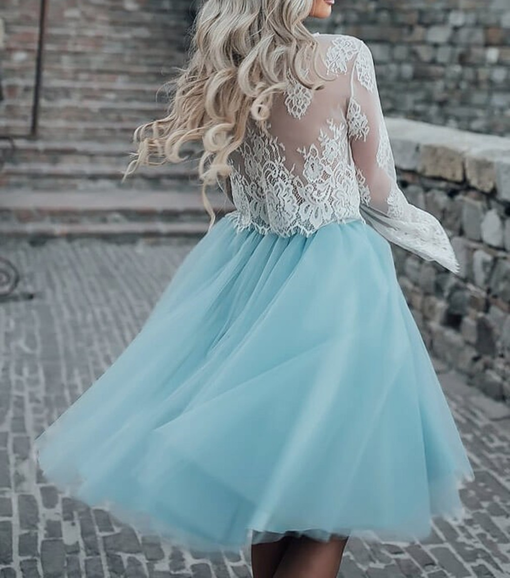 Mint Sheer Neck Homecoming Dresses Short Beaded Crystal Tulle Bright Yellow Tail Party Gowns A Line Graduation Formal Wear 01