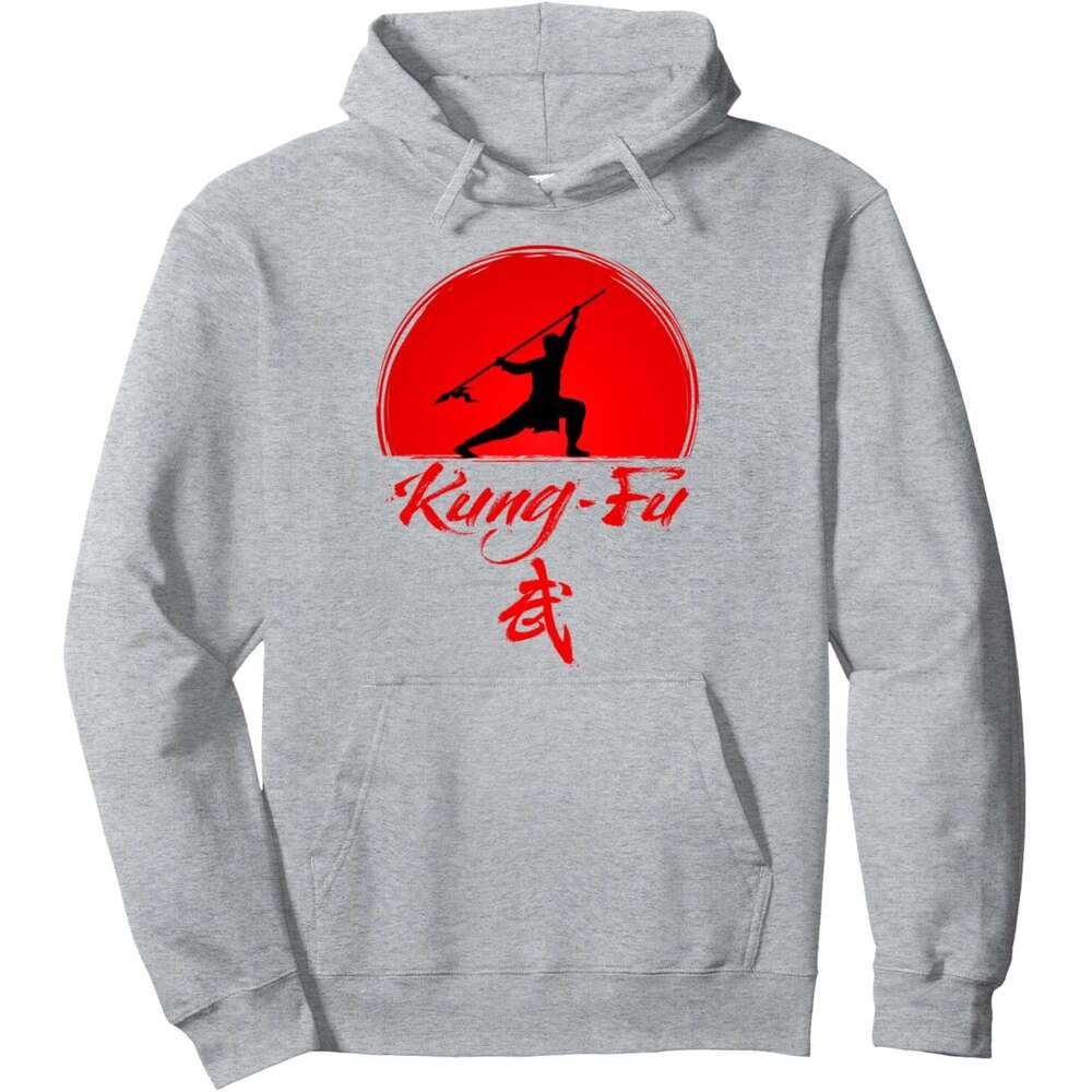 Hoodie for Mens Womens Cool Kung Fu Man Fighting Martial Arts Wushu Graphic Hoodies Sweatshirt Pullover Long Sleeve