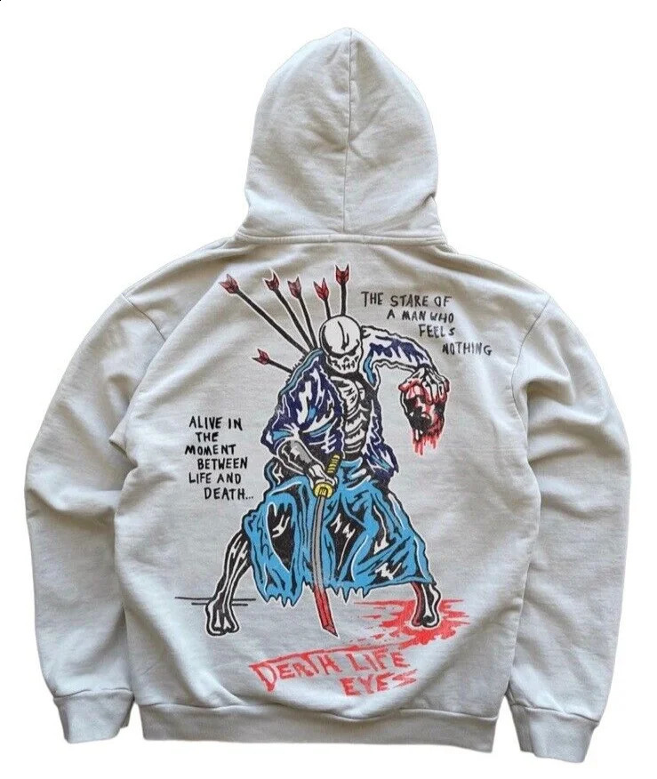 Streetwear Hoodie Y2K Mens Hip Hop Skull Graphic Print Oversized Hoodie Sweatshirt Harajuku Gothic Pullover Hoodie Clothing 240809