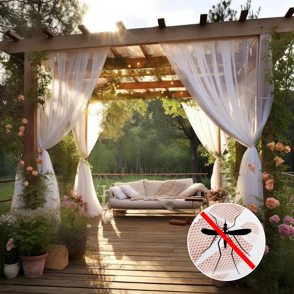Patio Garden Mosquito Net Adjustable Porch Screen Mesh Outdoor Curtain Lightweight for Gazebo Pool Hut Bug Netting 240820