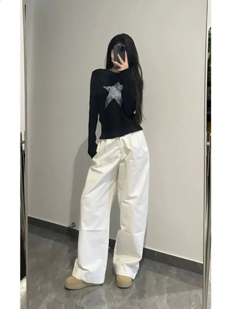 Pullover Japanese Autumn Grunge Streetwear Star Girl Y2k Aesthetic Jumpers Vintage Harajuku Cut Loose Knitted Sweater 240821