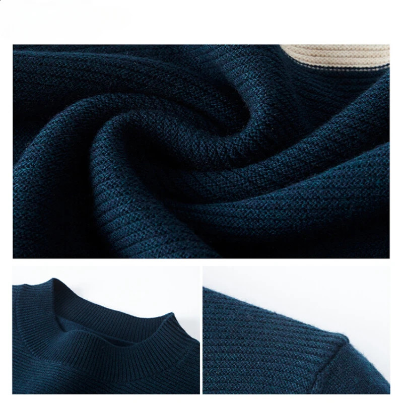 Mens Thickened Knitted Sweater with Velvet Yarn Jacquard Pattern In Three Colors - Young Casual Fashionable Vintage Sweater 240821