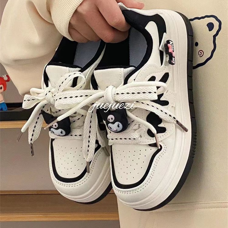Ddmysports Kuromi Thick Bottom White For Women New Trendy And Versatile Ins Casual Sports Board Shoes OUTDOOR