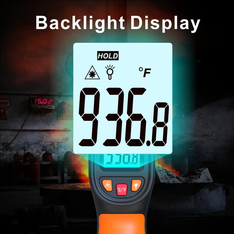 Infrared Thermometer Handheld Heat Temperature For Cooking Tester Pizza Oven Grill Engine - Laser Surface Temp Read 240820