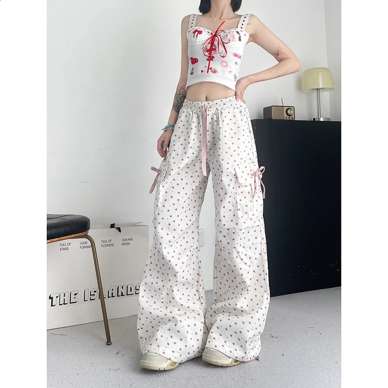 Autumn Women Korean Joggers Y2k Japanese Streetwear Sweet Long Parachute Grunge Pantalones 2000s Sweat Pants Loose Casual Z260314