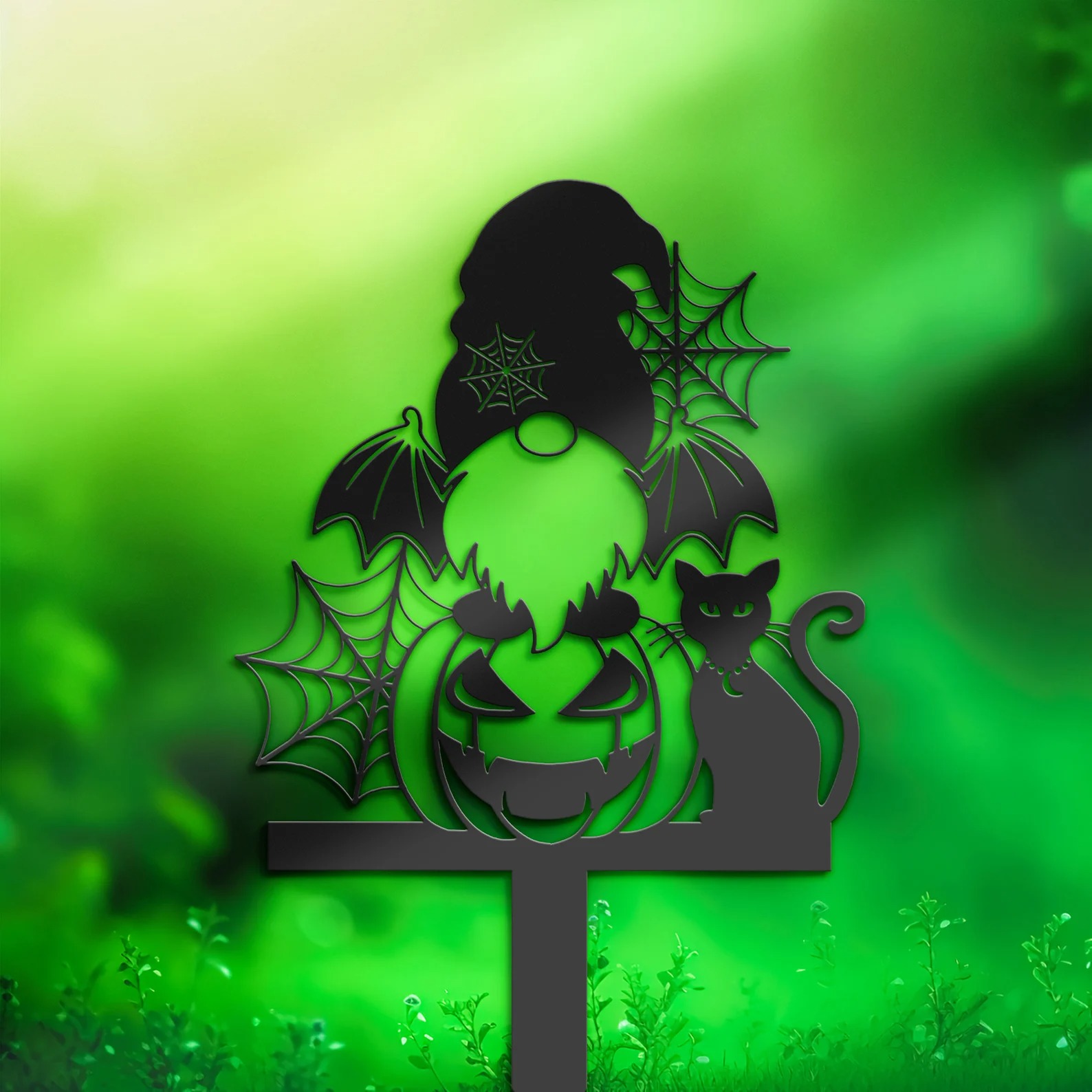 Halloween Gnomes and Pumpkins Metal Yard Stakes Outdoor Decor Garden Signs Porch Decor Holiday Gifts