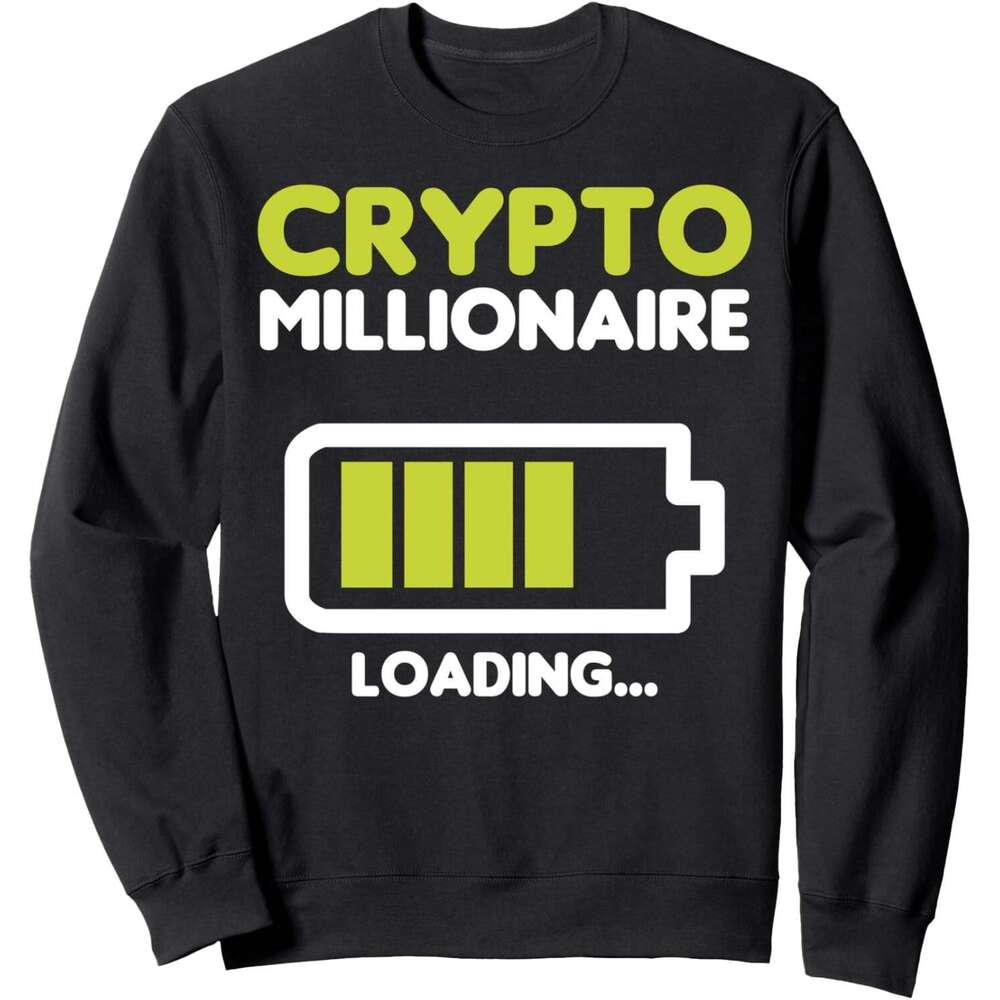 Long Sleeve Shirts for Men sweatshirt Crypto Millionaire Loading Cryptocurrency Funny Gift Sweatshirt T shirt Tee Streetwear Casual tops clothes