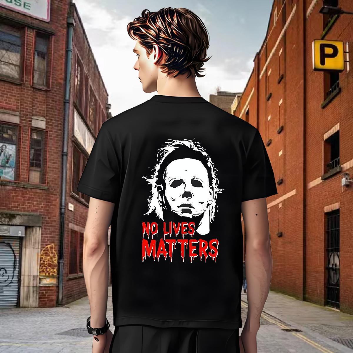 Fashion Men Tops Tees 230g 100% Cotton Outdoor SCARY Breathable Crew Neck T Shirts Men Loose Fit Anime Clothings