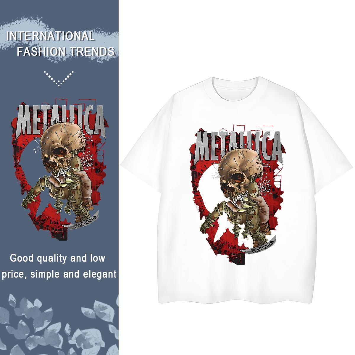 2024 Summer Tshirts 100% Cotton 230g Sports Casual skull Breathable Short Sleeve T Shirts Men Unisex DIY Printed Tees