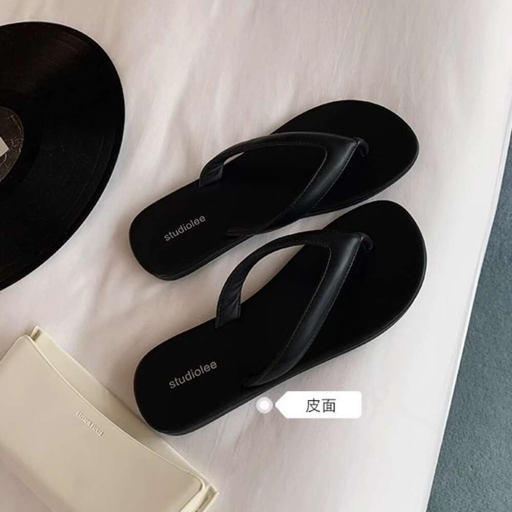 Ddmysports Grape Mom S Minimalist Toe Clip Leather Beach Vacation With Trendy Contrasting Color Versatile Flip Flops For Women To Wear In Summer OUTDO