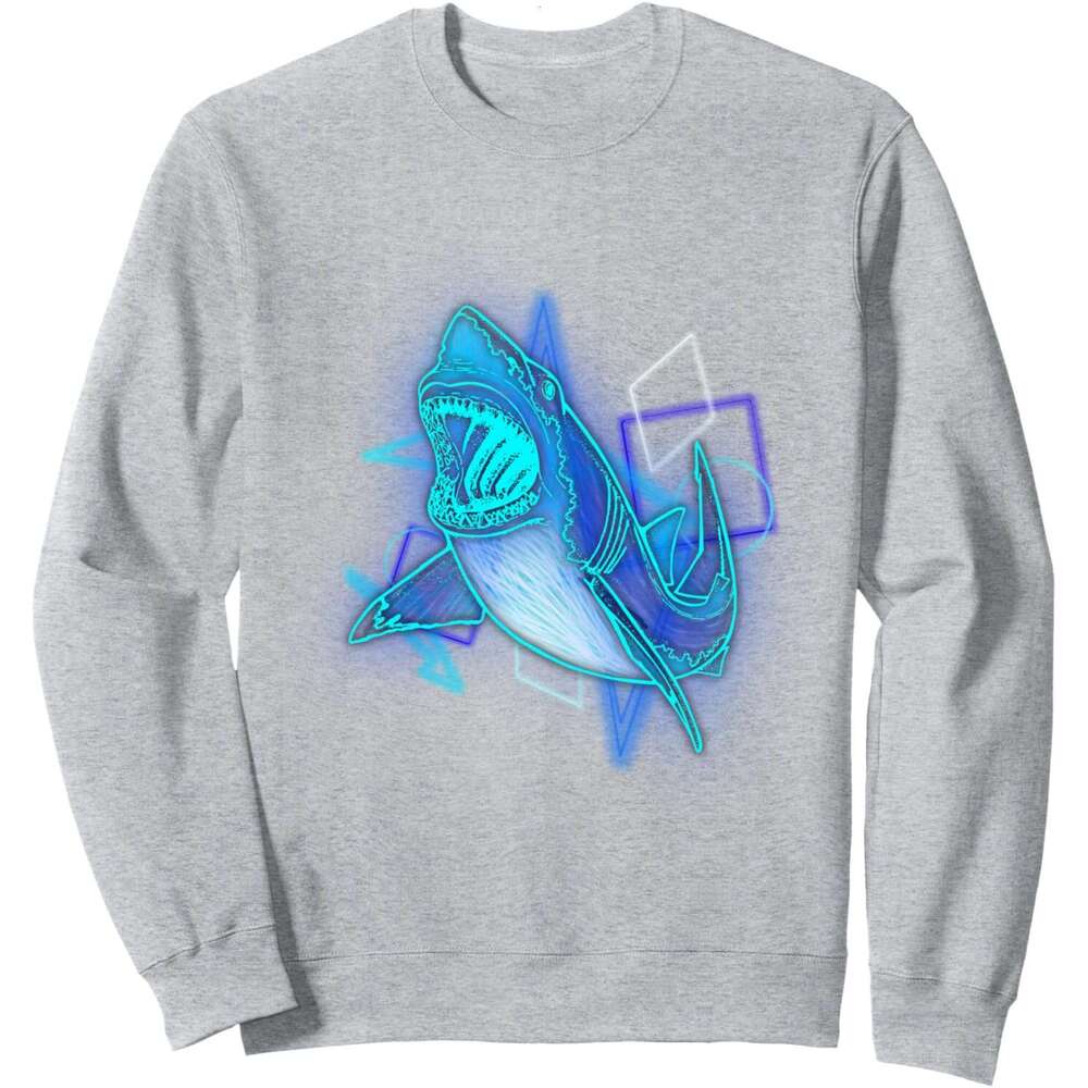 Long Sleeve Shirts for Men sweatshirt Stylish Abstract Graphic Elements Deep Blue Sea Shark Sweatshirt T shirt Tee Streetwear Casual tops
