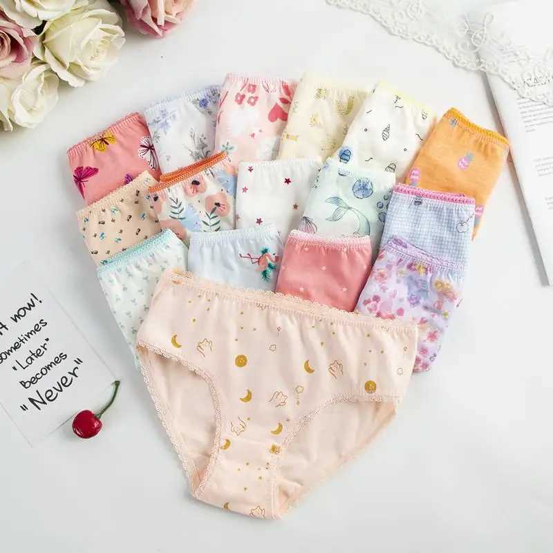 12pc/lot Girls Underwear Kids Panties Briefs Children Underpants 2-12Years Y240821